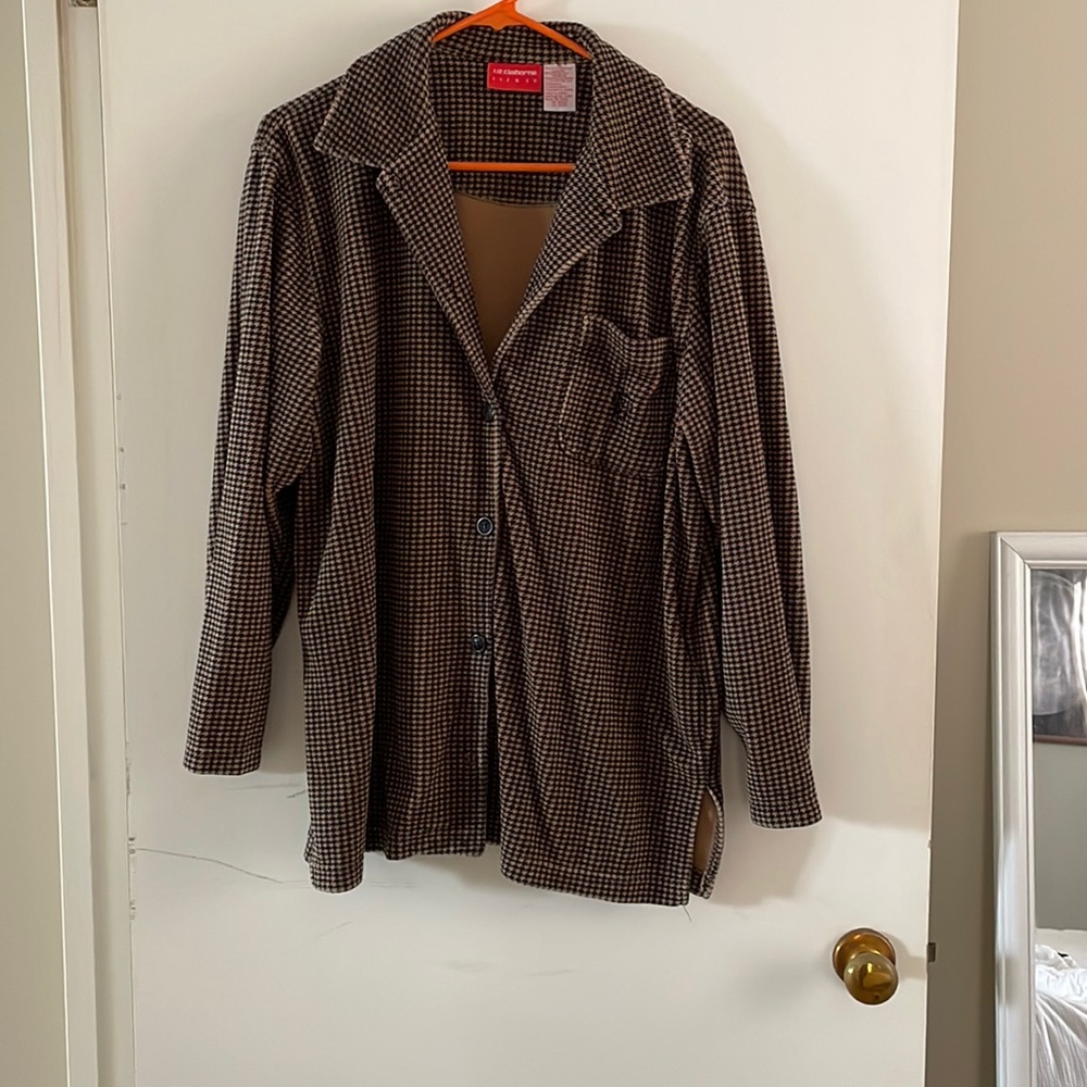 Vintage Liz Claiborne houndstooth velvety shirt